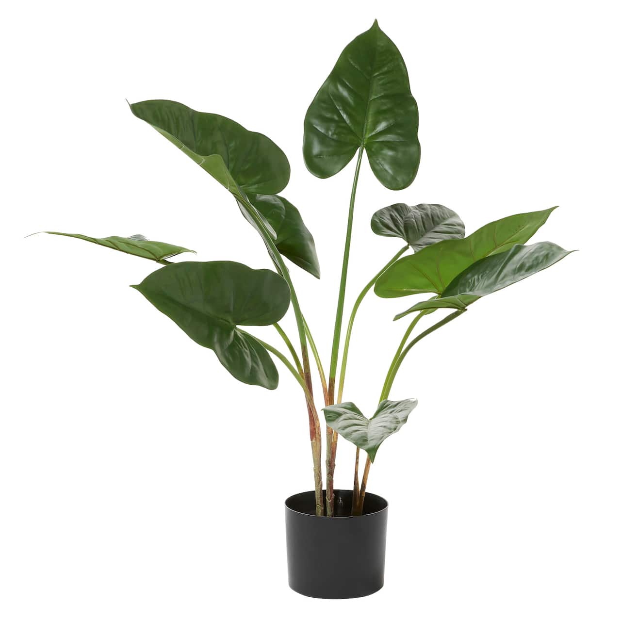 Tall Artificial Anthurium Leaf Plant w Metal Pot for Indoor Decor, 18"